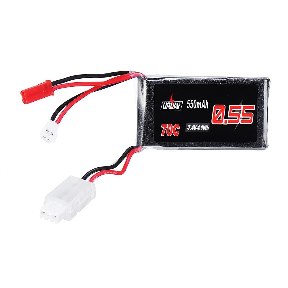 URUAV 7.4V 550mAh 70C 2S Lipo Battery JST Plug for Eachine Aurora 90 100