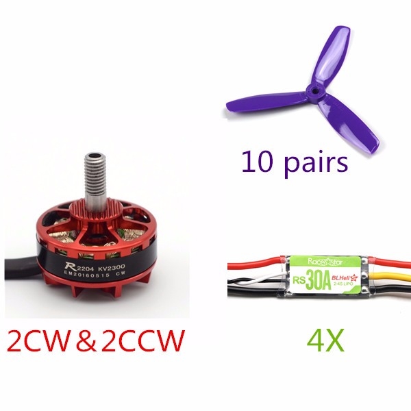 Sunnysky Lite Version R2204 2300KV Motor Racerstar 30A ESC Kingkong 5045 3-Blade Propeller Combo