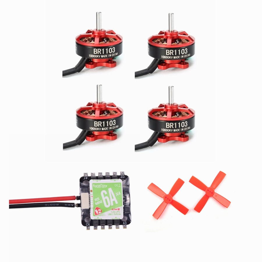 Racerstar Racing Edition BR1103 10000KV Motor + RS6Ax4 6A Blheli_S BB2 ESC + 10 Pairs 2035 Propeller