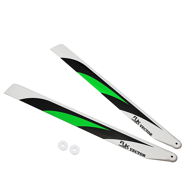 RJX Vector Green 380mm Premium CF Blades FBL Version For T-REX 470L GARTT ALZRC SAB Goblin 380