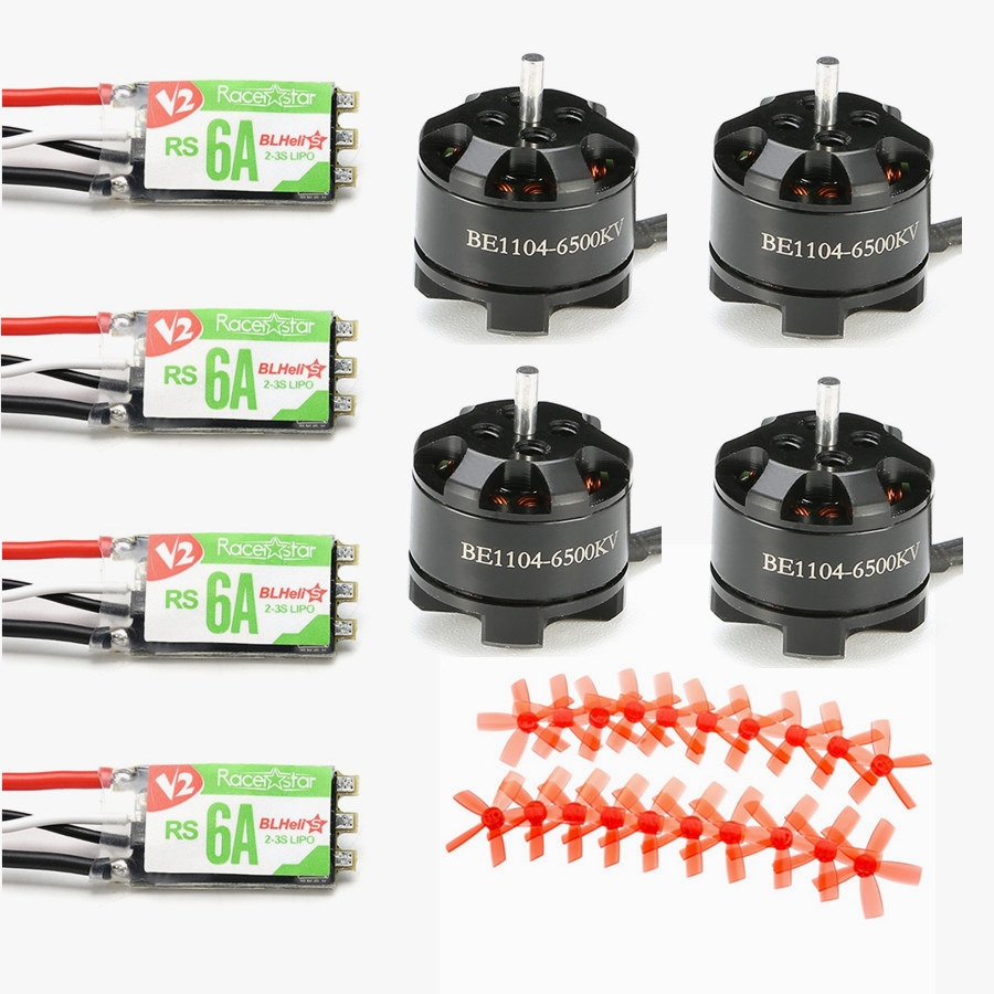 Racerstar RS6A V2 Blheli_S 2-3S ESC + DYS BE1104 6500KV Brushless Motor + 1935 5 Blade Propeller