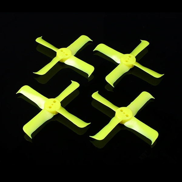 2 Pairs Furiousfpv FleekProp 2036-4 2x3.6x4 4-blade Propeller CW CCW Yellow for 1102 1103 1104 Motor