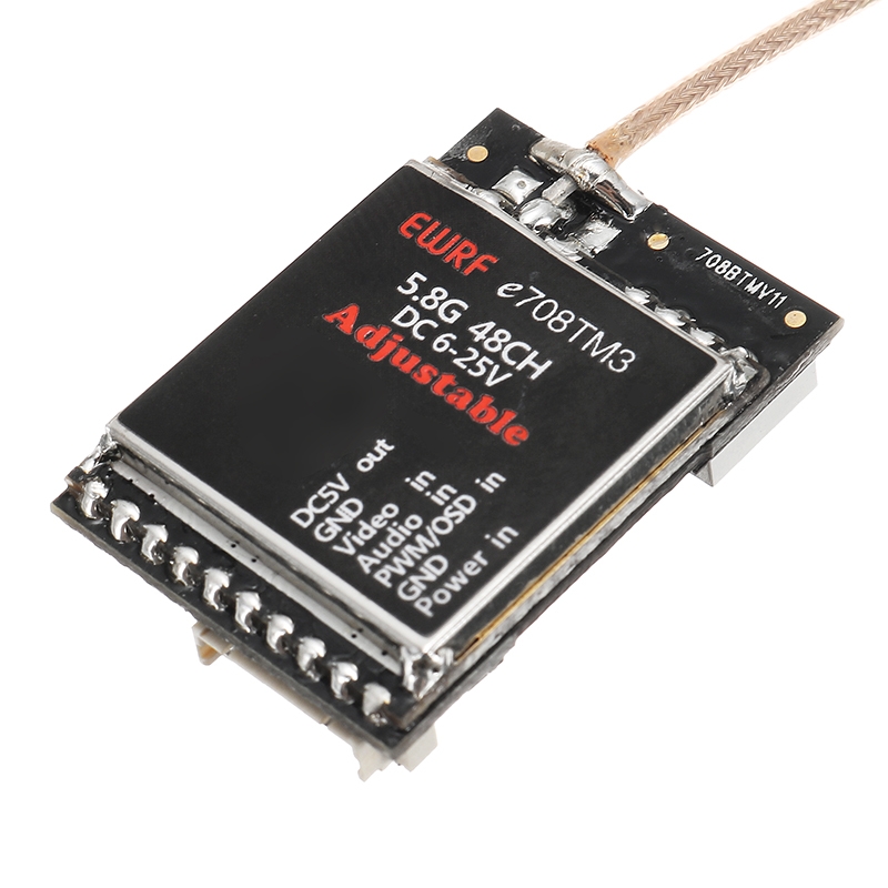 EWRF e708TM3 5.8G 25/200/600mW 48CH FPV Transmitter Support OSD Configuring RP-SMA/SMA Female 