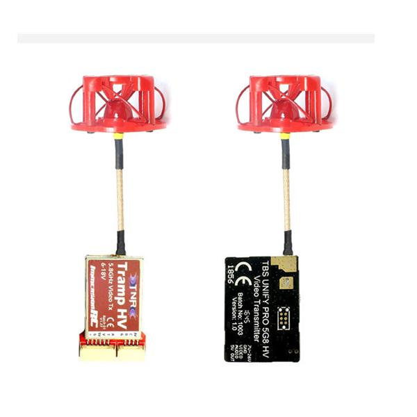 FuriousFPV LHCP 48mm 5.8G 1.7dBi Stubby FPV Antenna with Cover U.FL- Black/Red