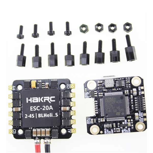 20x20mm HAKRC MiniF4 Flytower F4 Flight Controller AIO  OSD BEC & 20A BLheli_S ESC for RC Drone