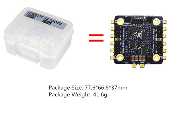 LDARC / Kingkong KK Flytower Part 20x20mm 20A BLheli_S 2-4S DShot600 4 In 1 ESC for RC Racing Drone